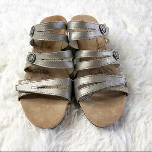 Romika silver wedge sandals